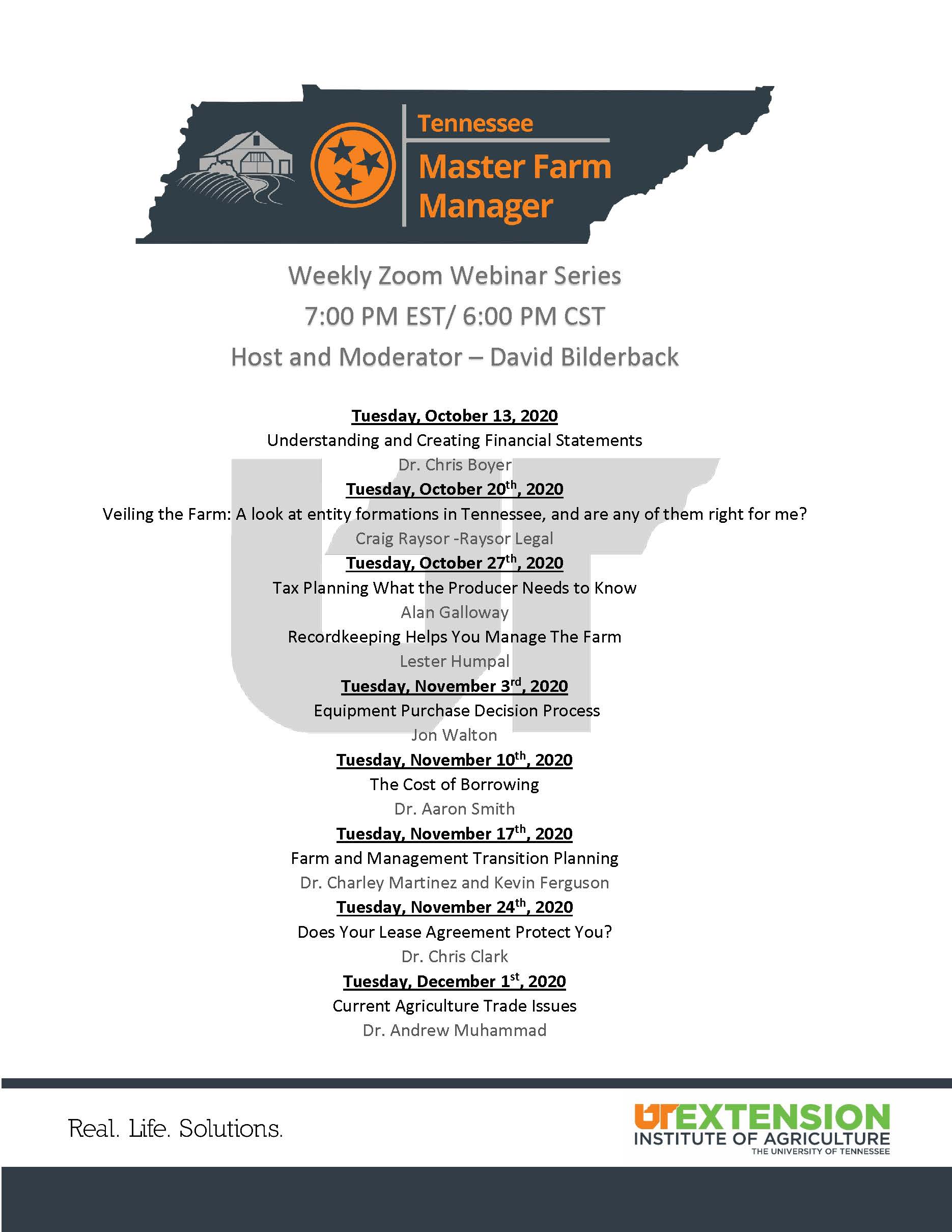 Master Farm Manager Schedule